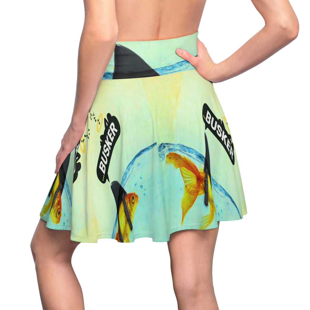 Whimsical Graphic Skater Skirt, Fun Fish Design, Women's Fashion, Casual Wear, Summer Outfit, Unique Gift for Her