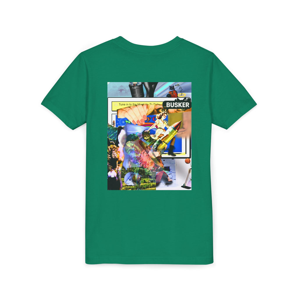 Colorful Youth Short Sleeve Tee - "Busker" Graphic Art Top