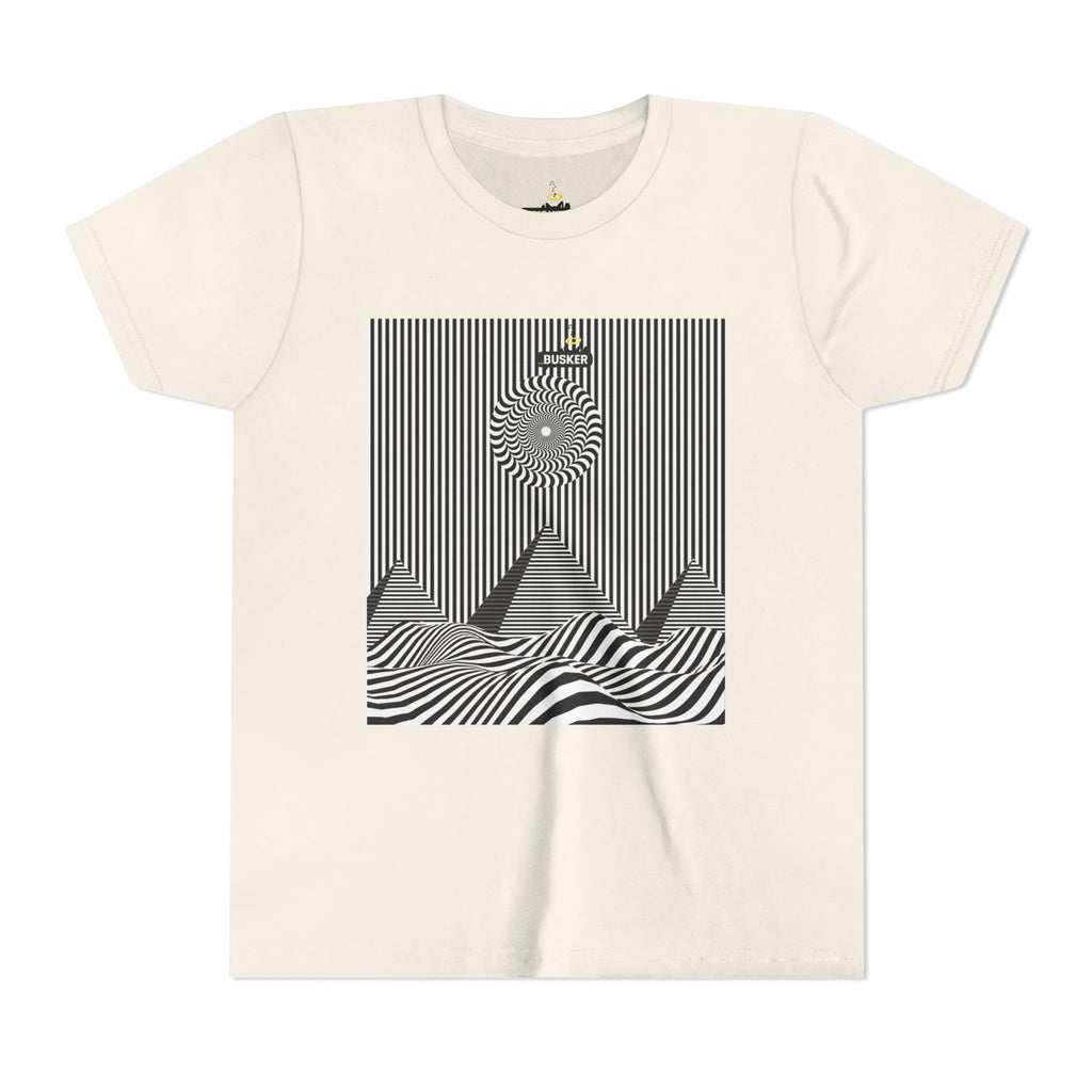 Stylish Youth Tee with Sunset Geometric Design, Summer Apparel, Kids Fashion, Gift for Birthdays, Fun Casual Wear, Graphic Tee