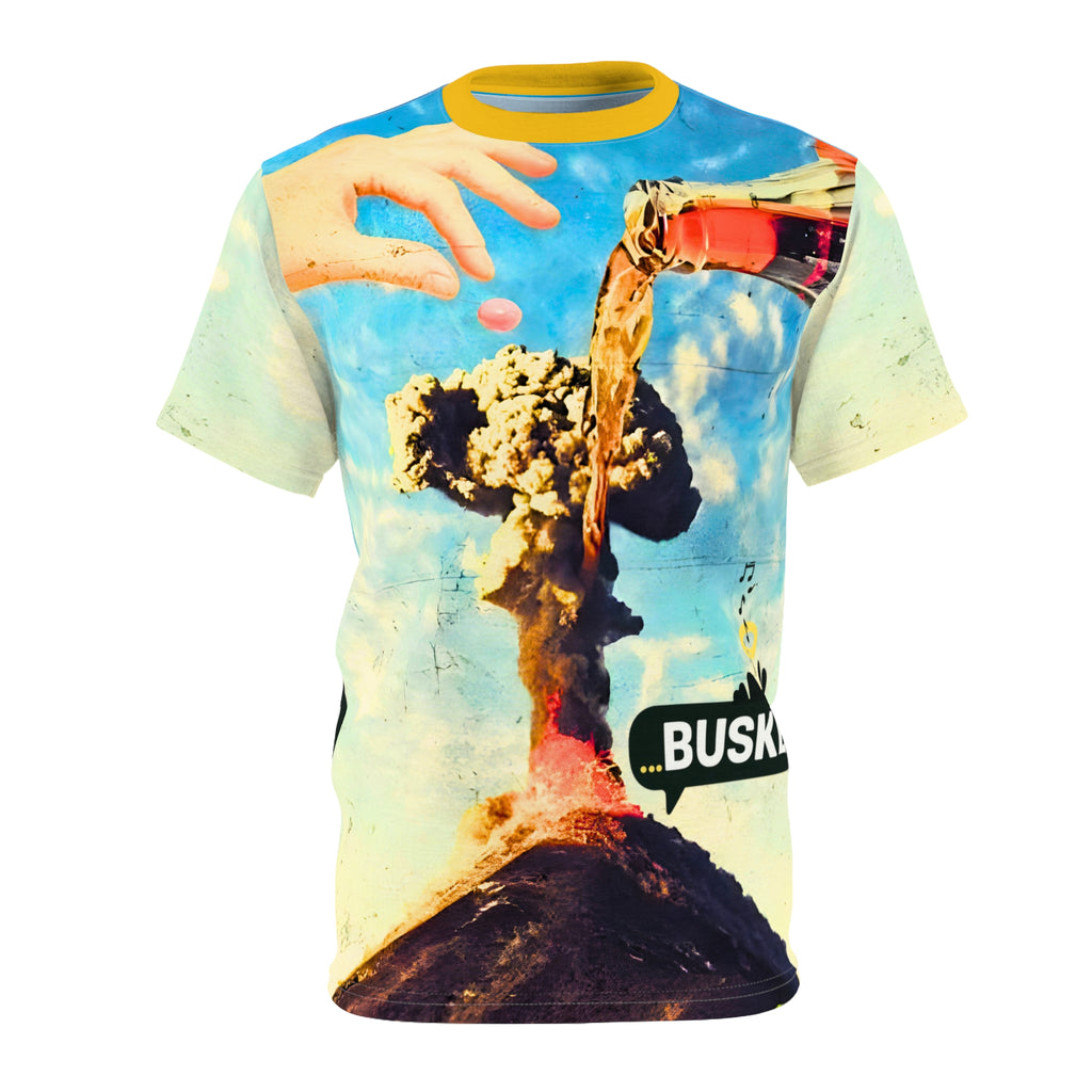 Unique Graphic Tee, Fun AOP T-Shirt, Youthful Streetwear, Urban Casual Wear, Perfect for Festivals, Summer Vibe Shirt