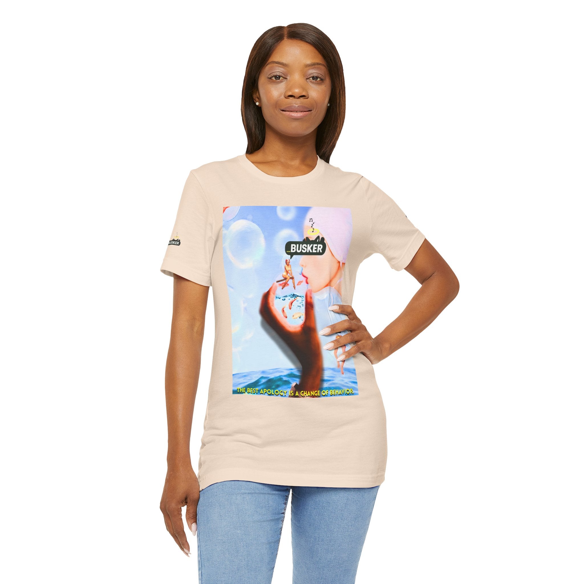 Busker Vibe Unisex Jersey Tee – Colorful Artistic Design for Summer Fun