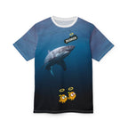 Ocean-Inspired Unisex Cut & Sew Tee, Unique Shark Design, Beachwear, Fun Gift for Ocean Lovers, Playful and Comfortable Clothing