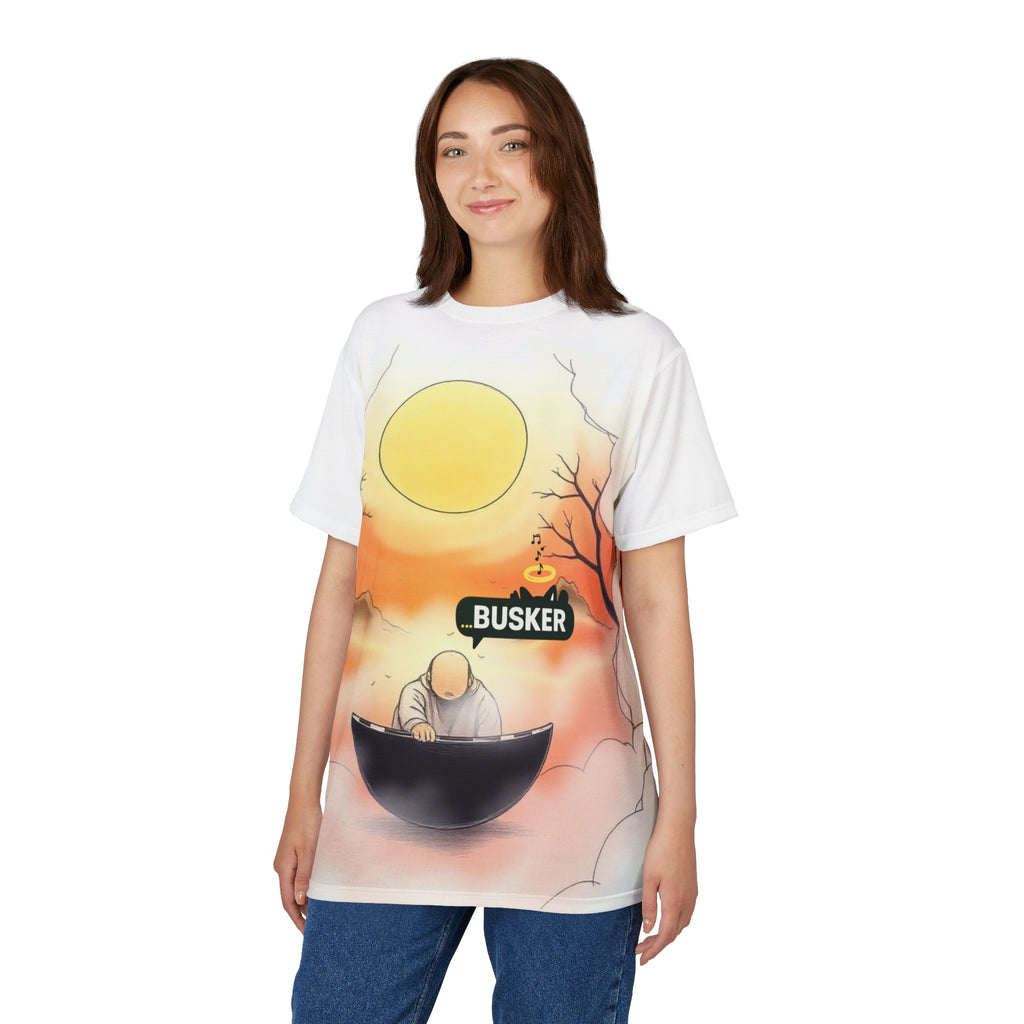 Artistic Unisex Tee, Musician Gift, Summer Vibes Shirt, Street Performer Apparel, Unique Graphic T-Shirt