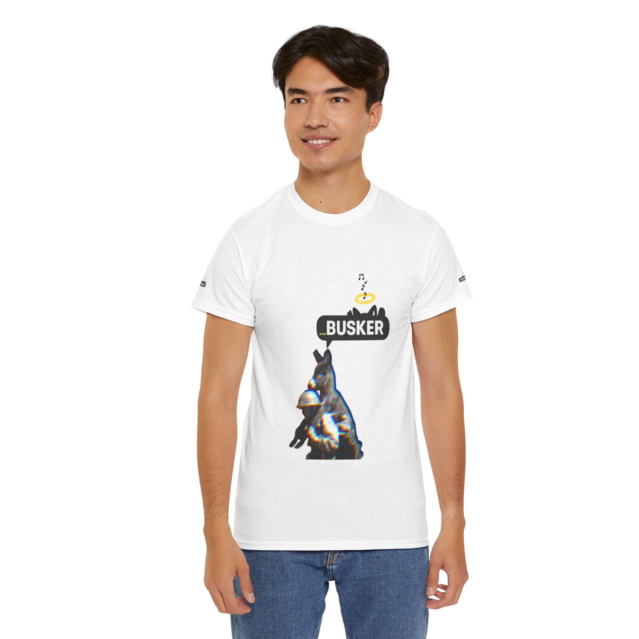 Busker Vibes Unisex Heavy Cotton Tee - Fun Graphic T-Shirt for Music Lovers and Street Artists