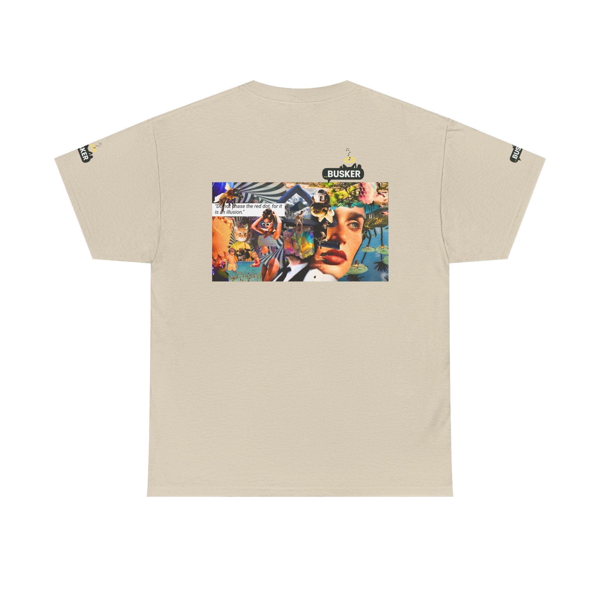 Artistic Unisex Heavy Cotton Tee - Vibrant Busker Design