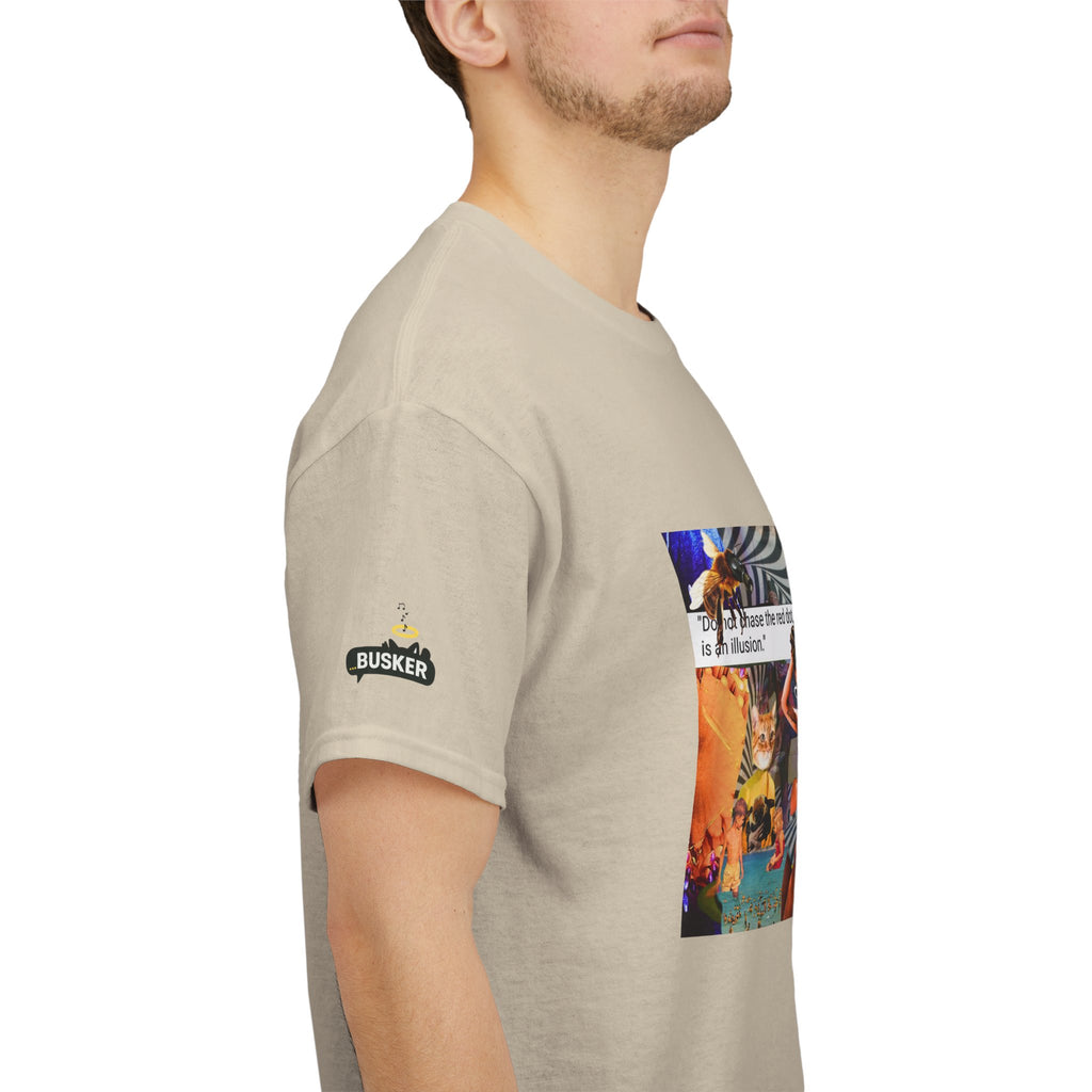 Artistic Unisex Heavy Cotton Tee - Vibrant Busker Design