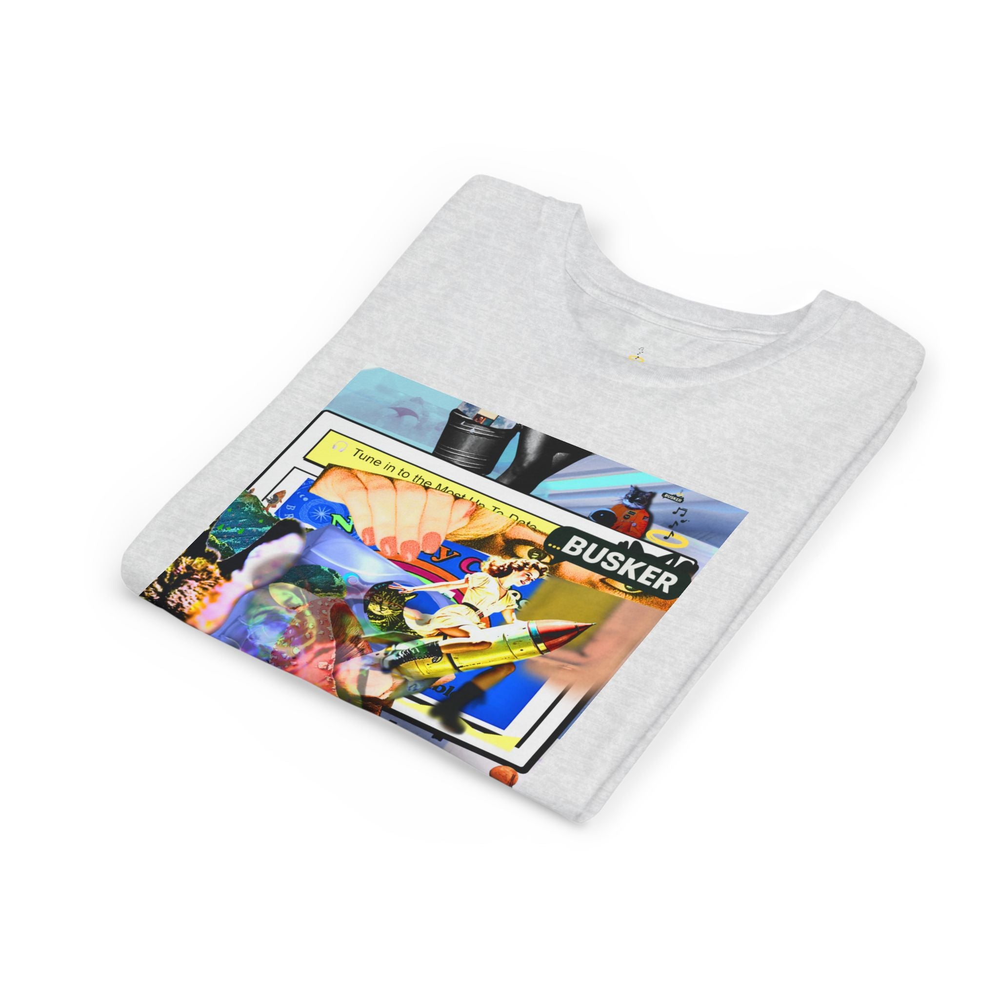 Colorful Youth Short Sleeve Tee - "Busker" Graphic Art Top