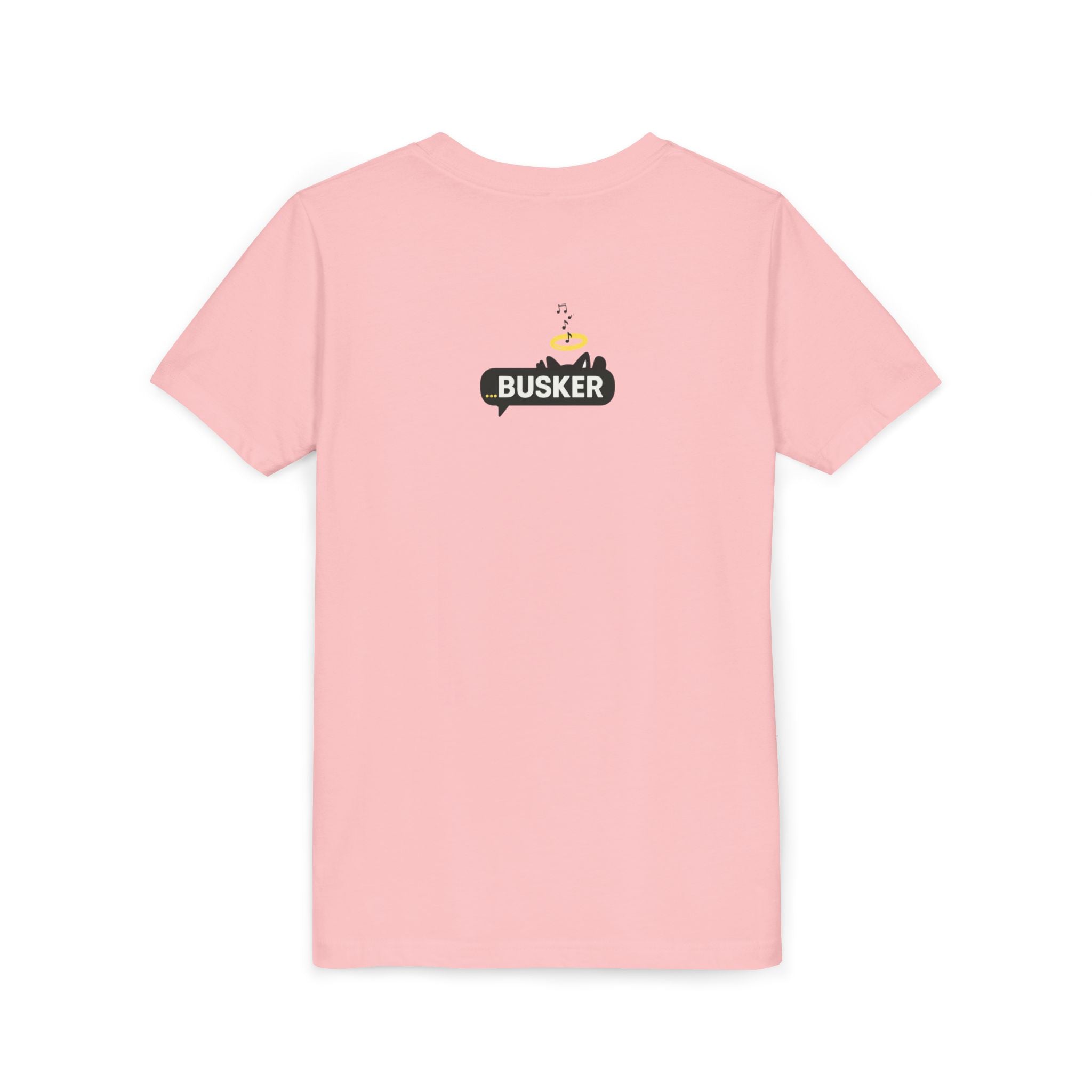 Busker Youth Tee, Fun Kids Shirt, Music Lover Gift, Summer Outfit, Creative Kids Clothing, Unique Graphic Tee