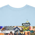 Artistic Unisex Heavy Cotton Tee - Vibrant Busker Design