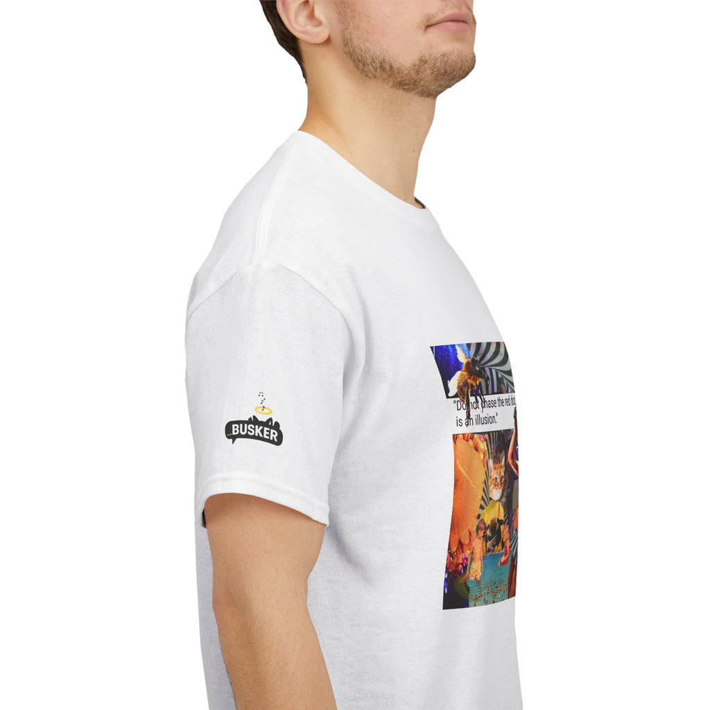 Artistic Unisex Heavy Cotton Tee - Vibrant Busker Design