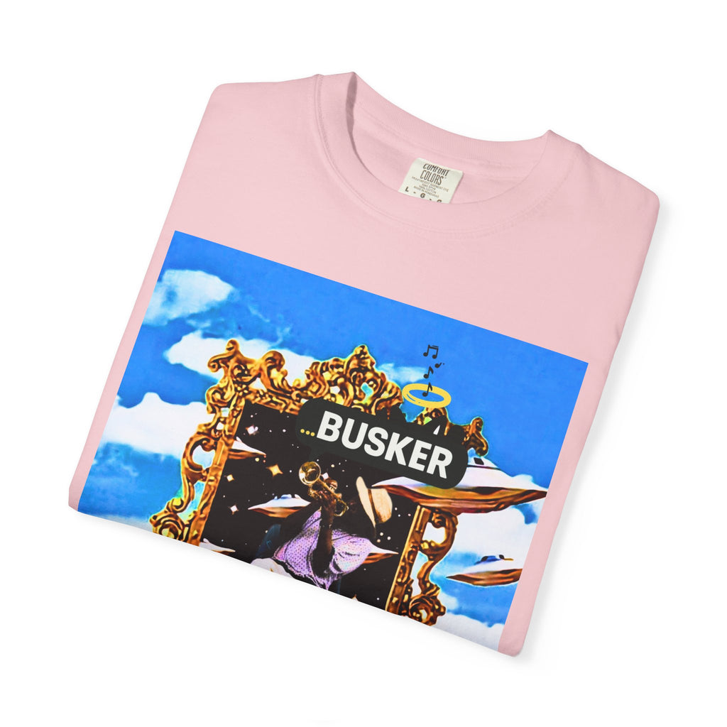 "Welcome to Golden" Exclusive Busker Unisex Garment-Dyed T-shirt, Music Lover Gift, Vintage Style Tee, Festival Wear, Casual Outfit