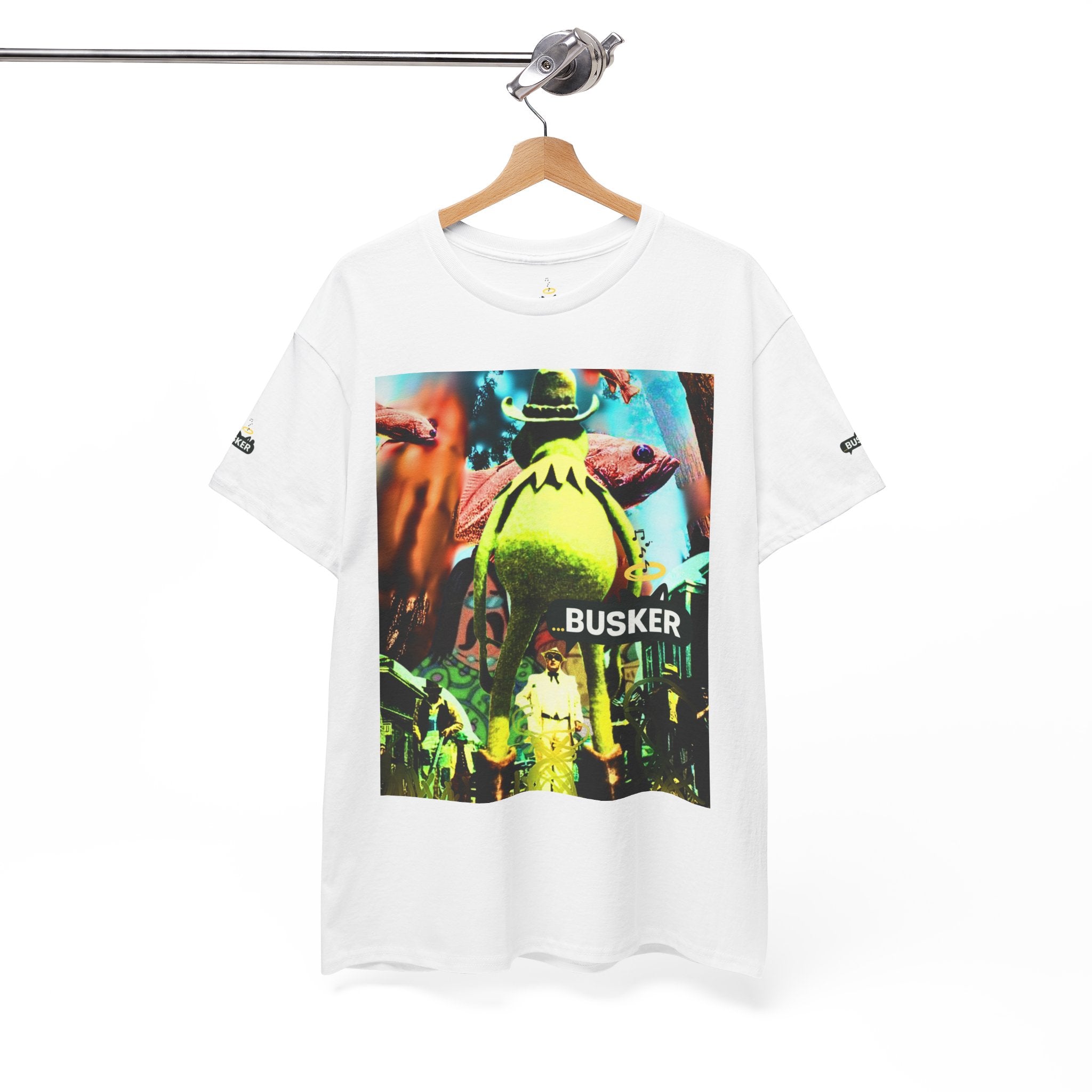 Vibrant Busker Graphic Tee for Art Enthusiasts