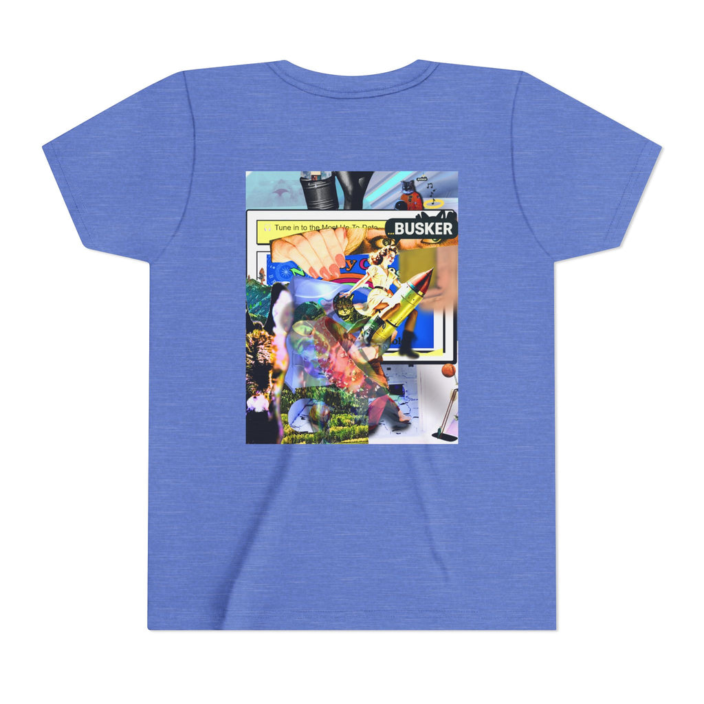 Colorful Youth Short Sleeve Tee - "Busker" Graphic Art Top