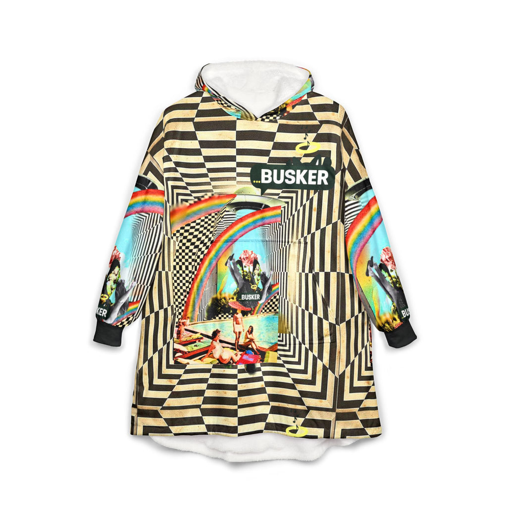 Colorful Unisex Hooded Blanket with Busker Design