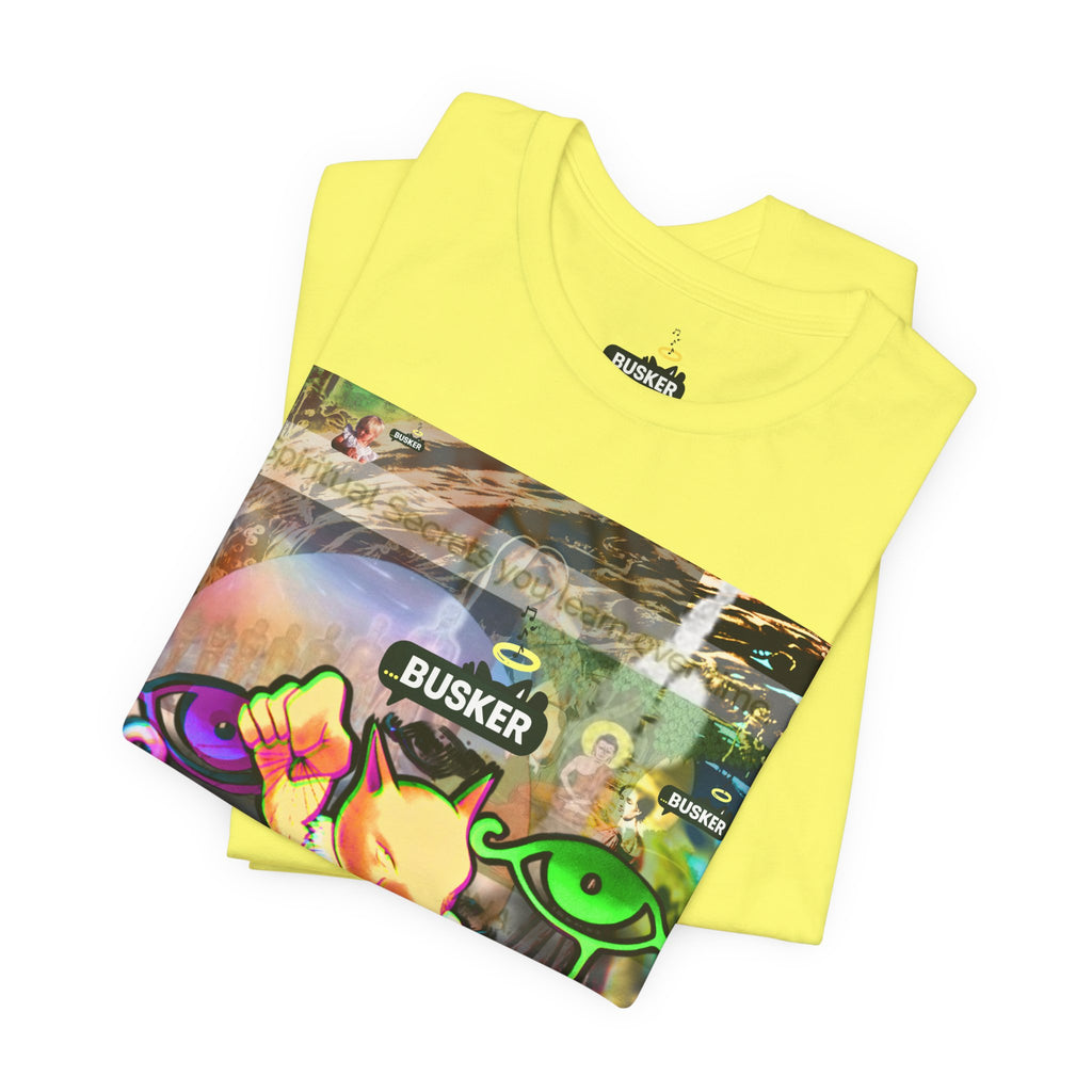 Vibrant Busker Art Tee for Creative Souls