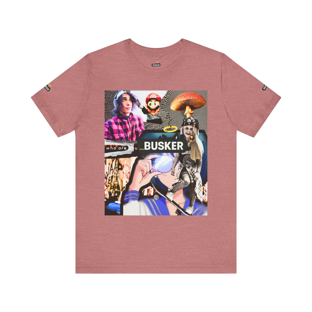 Busker Vibe Unisex Tee - Music & Art Collage Design