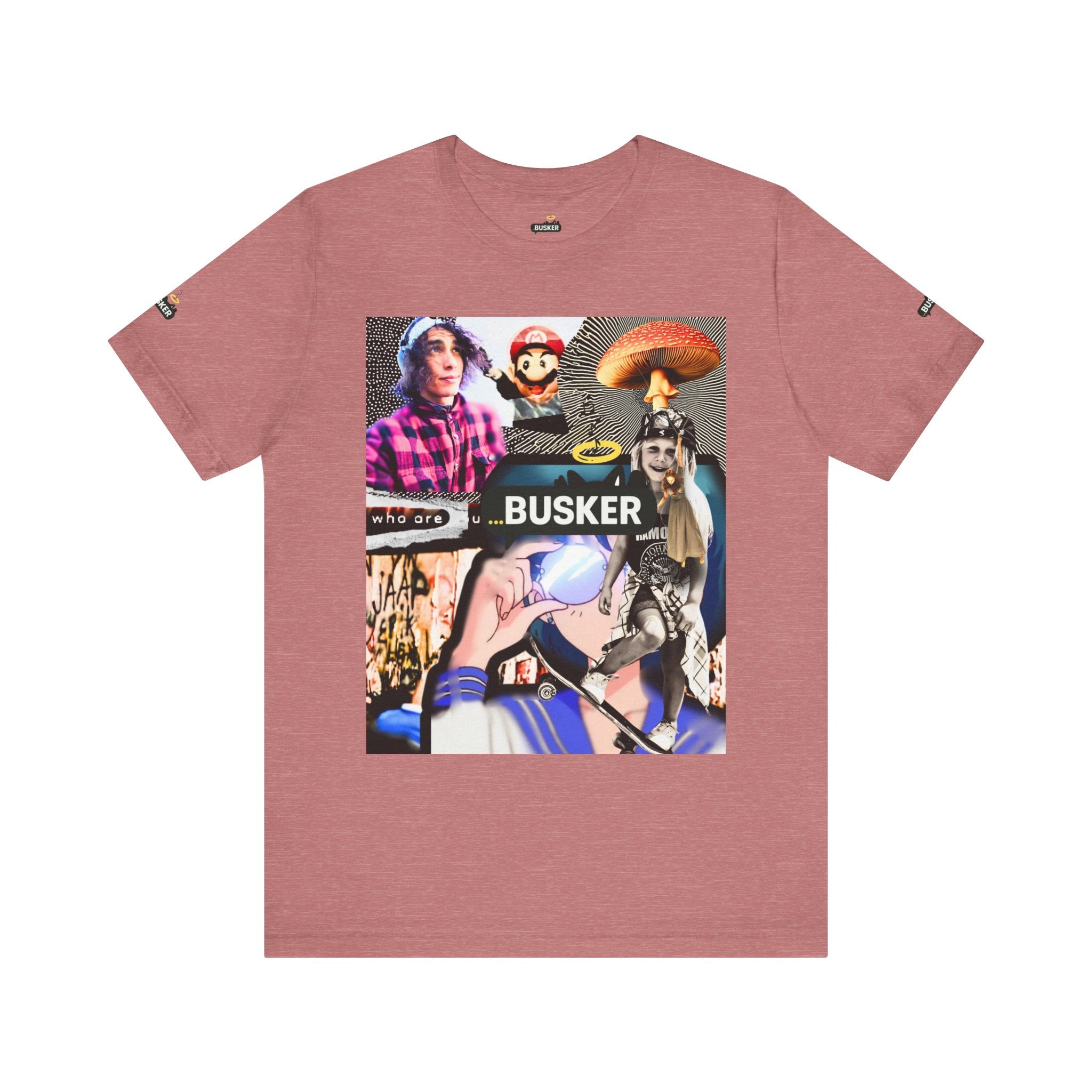Busker Vibe Unisex Tee - Music & Art Collage Design