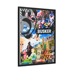 Busker Collage Matte Canvas Print — Framed Multi‑Color Wall Art