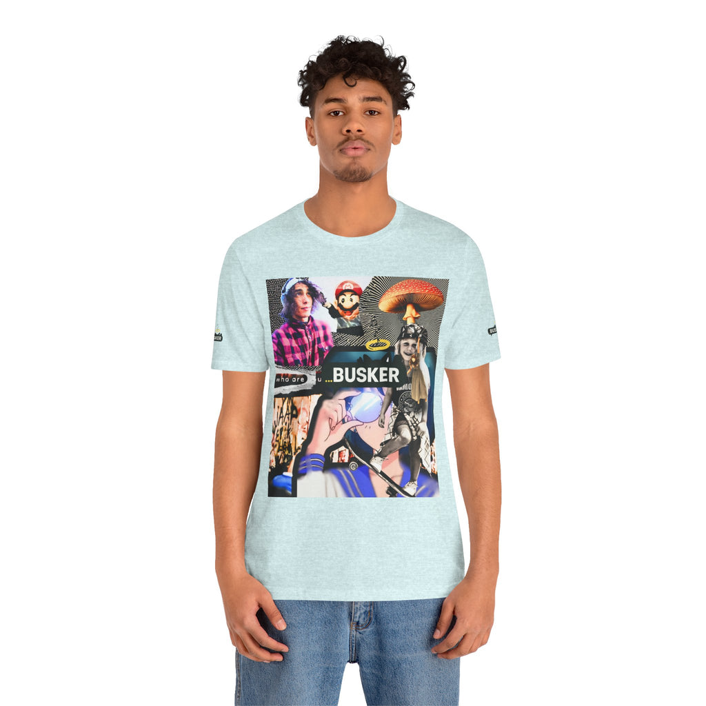 Busker Vibe Unisex Tee - Music & Art Collage Design