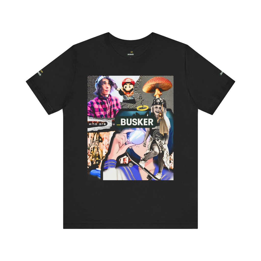 Busker Vibe Unisex Tee - Music & Art Collage Design