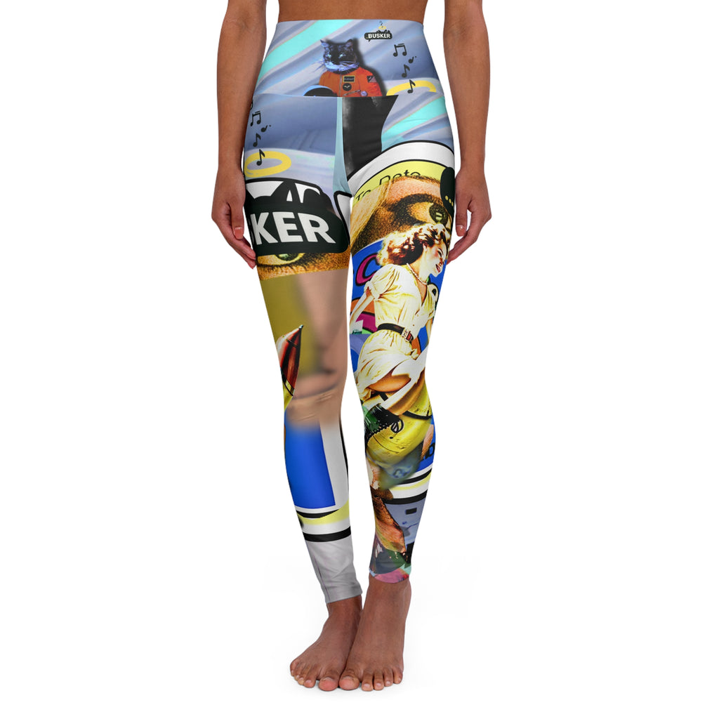 Vibrant High Waisted Yoga Leggings - Colorful AOP Design for Active Lifestyle
