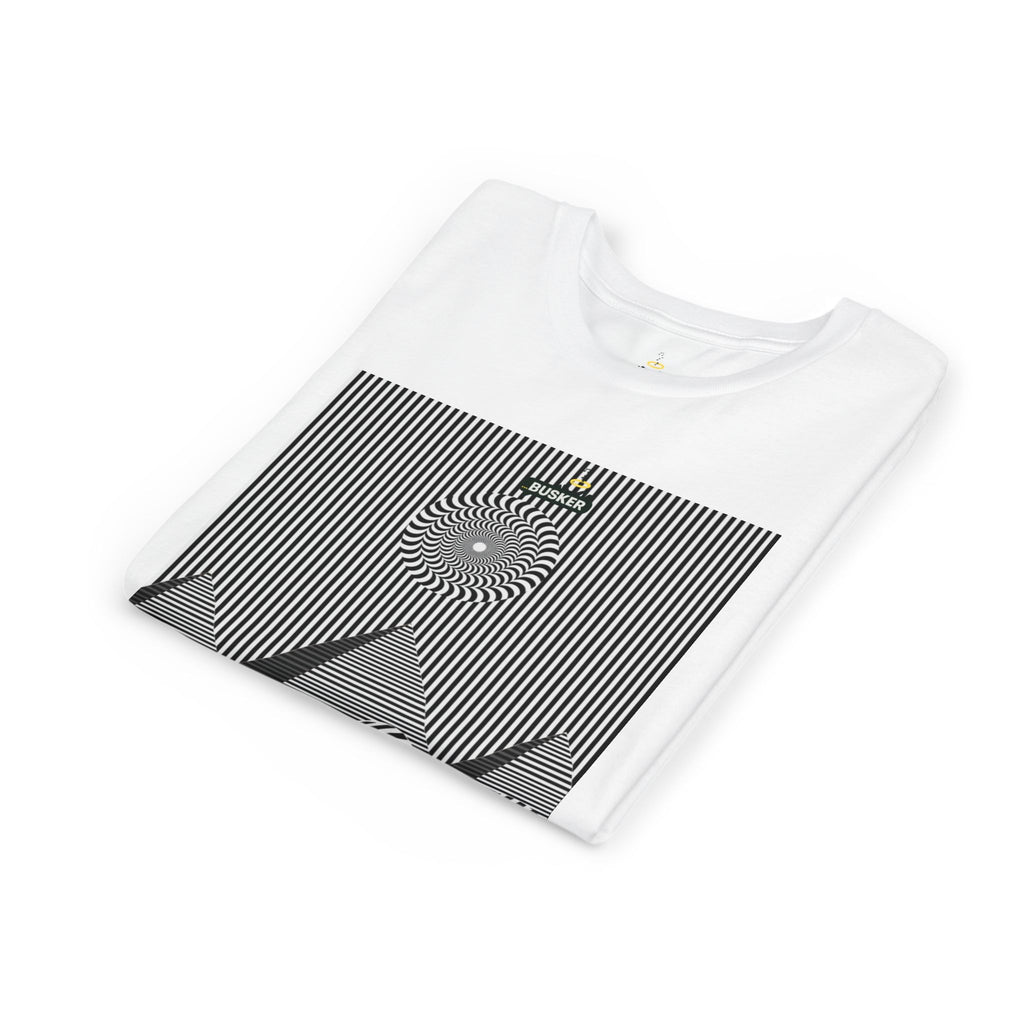 Stylish Youth Tee with Sunset Geometric Design, Summer Apparel, Kids Fashion, Gift for Birthdays, Fun Casual Wear, Graphic Tee