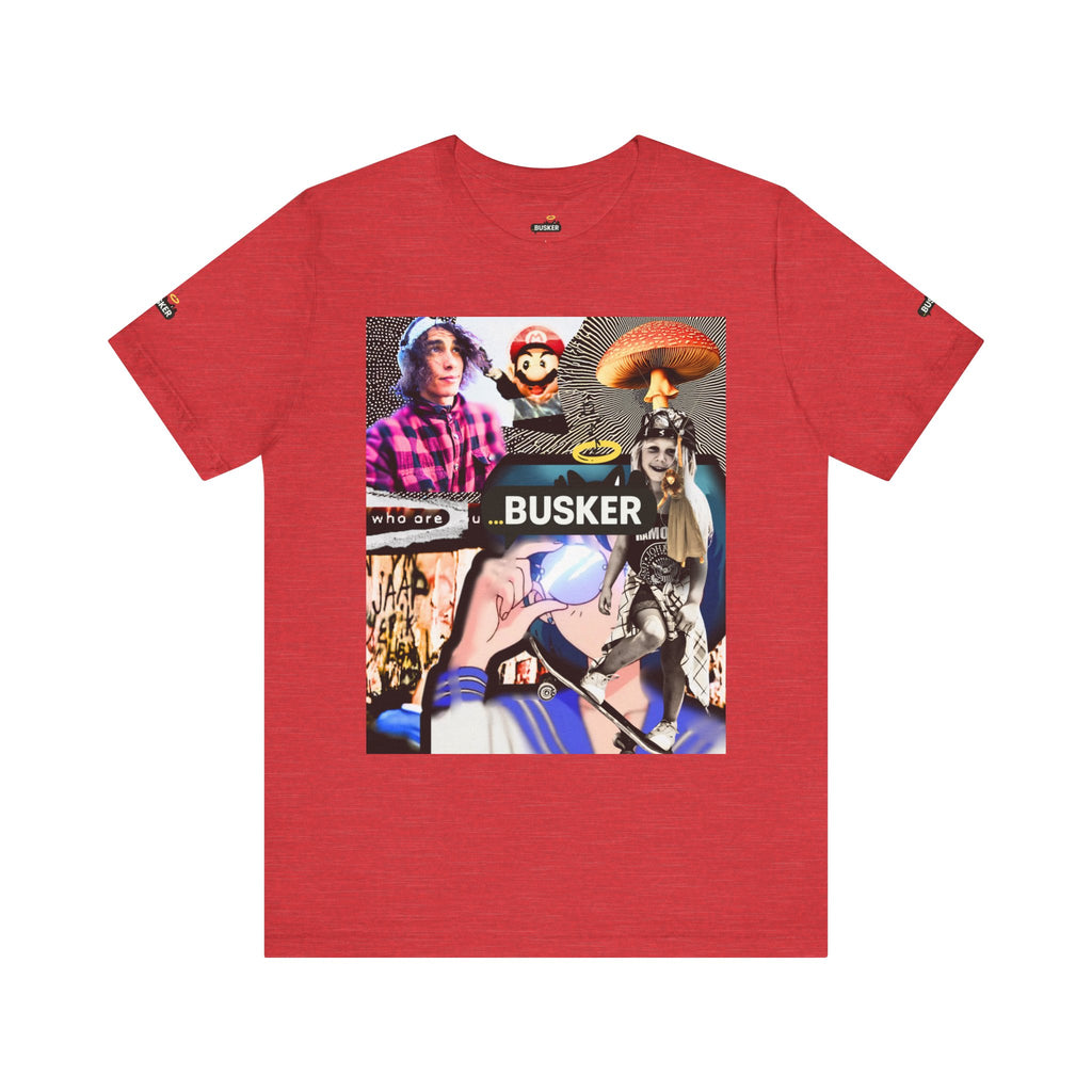 Busker Vibe Unisex Tee - Music & Art Collage Design