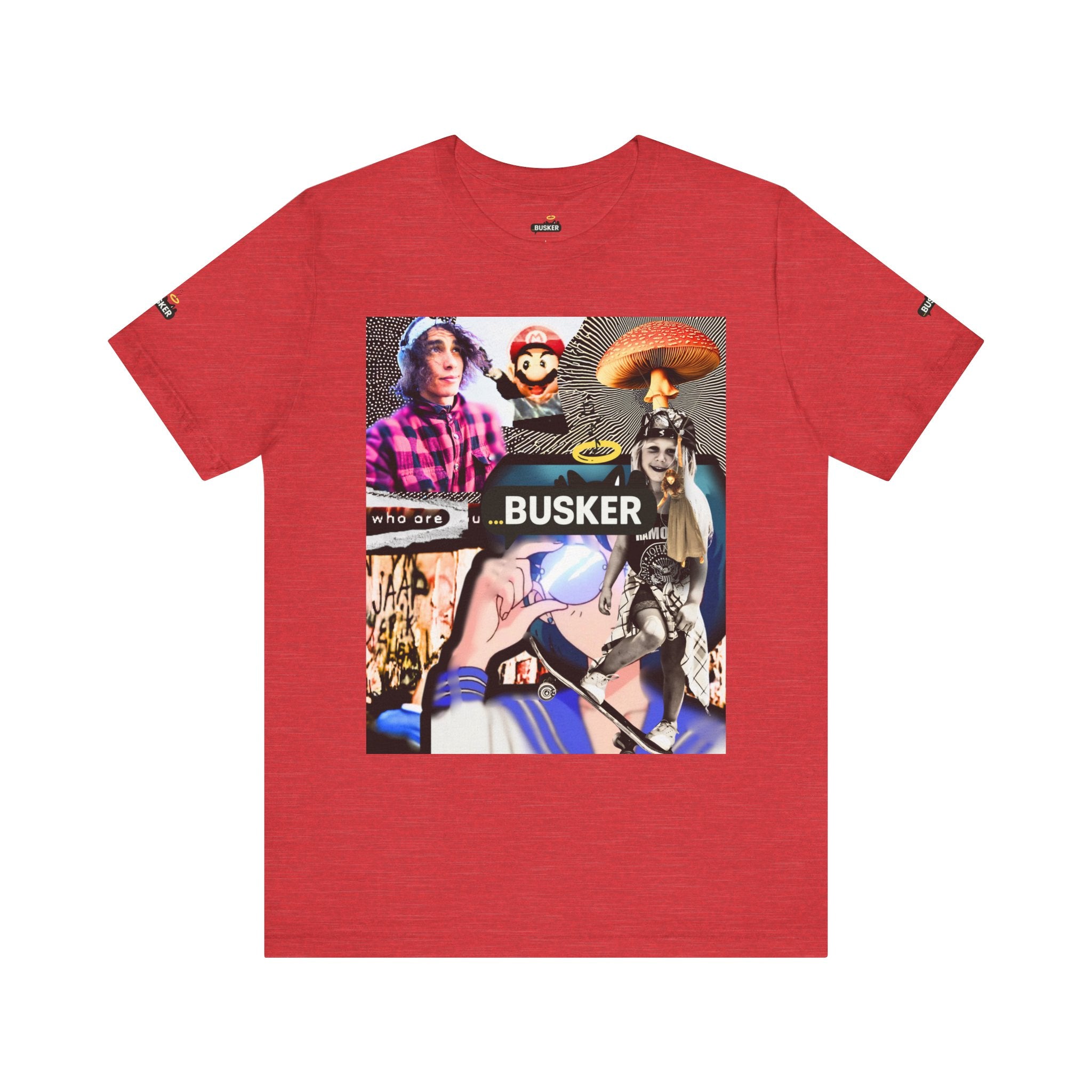 Busker Vibe Unisex Tee - Music & Art Collage Design