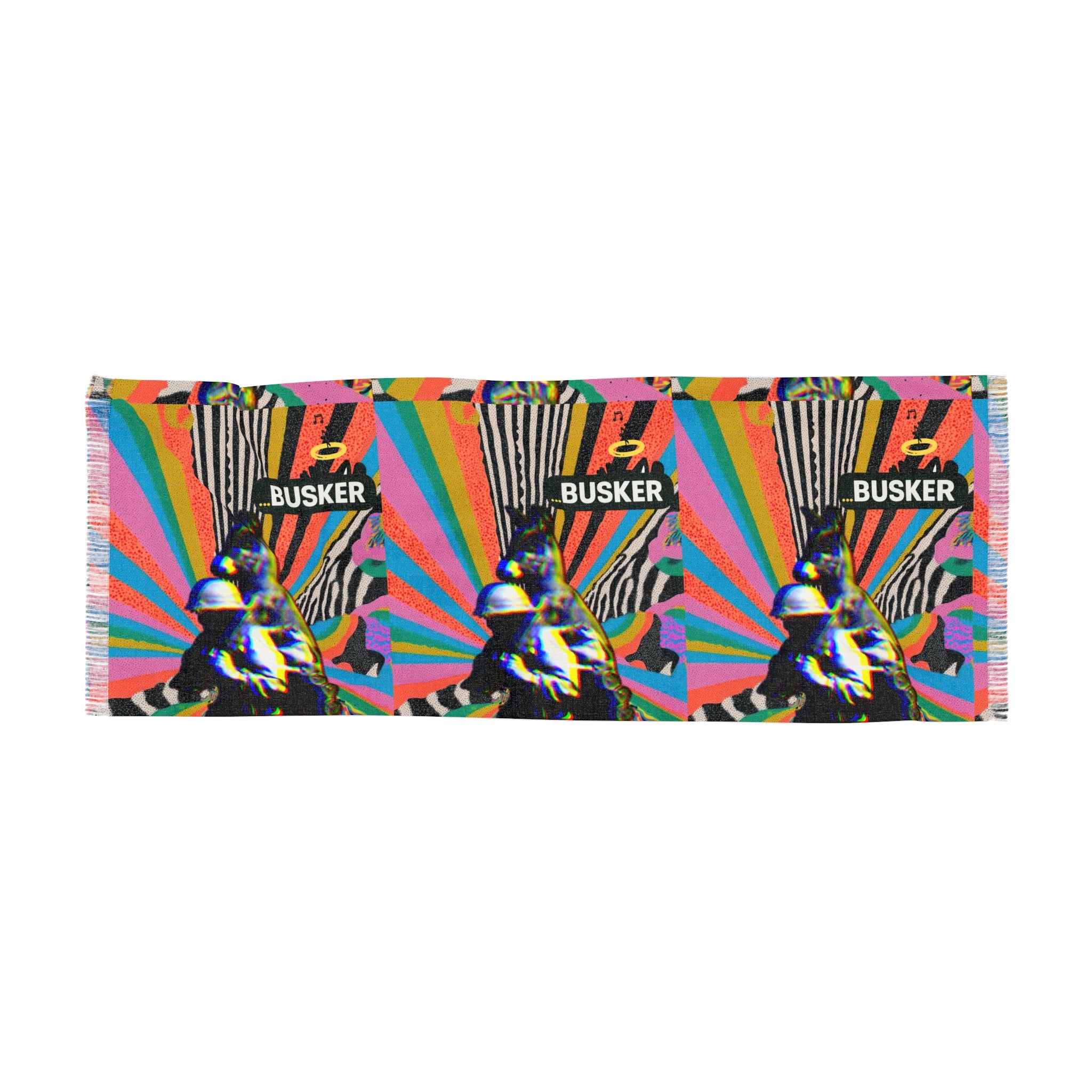 Colorful Busker Light Scarf - Vibrant Festival Accessory