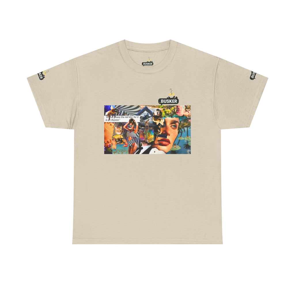 Artistic Unisex Heavy Cotton Tee - Vibrant Busker Design