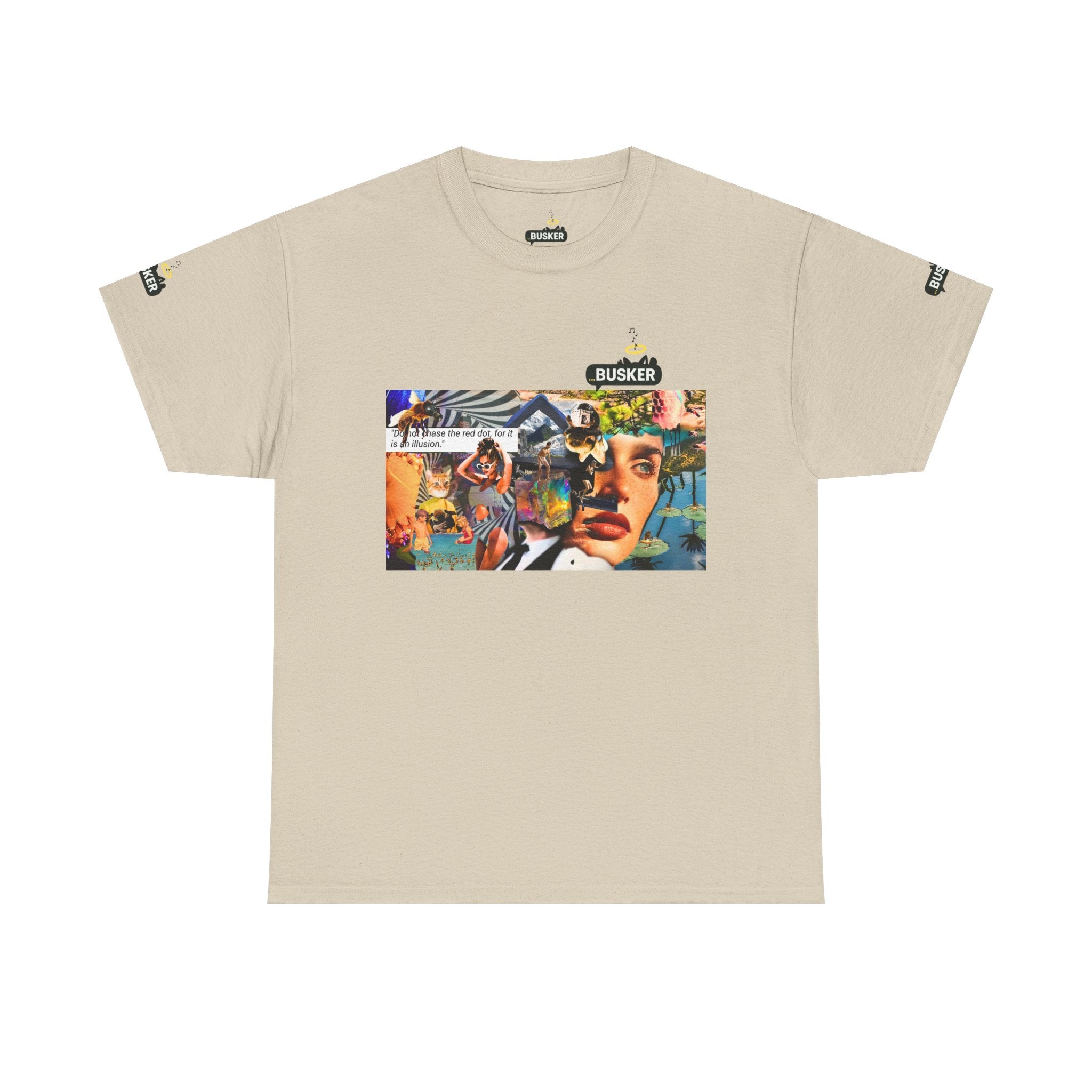 Artistic Unisex Heavy Cotton Tee - Vibrant Busker Design