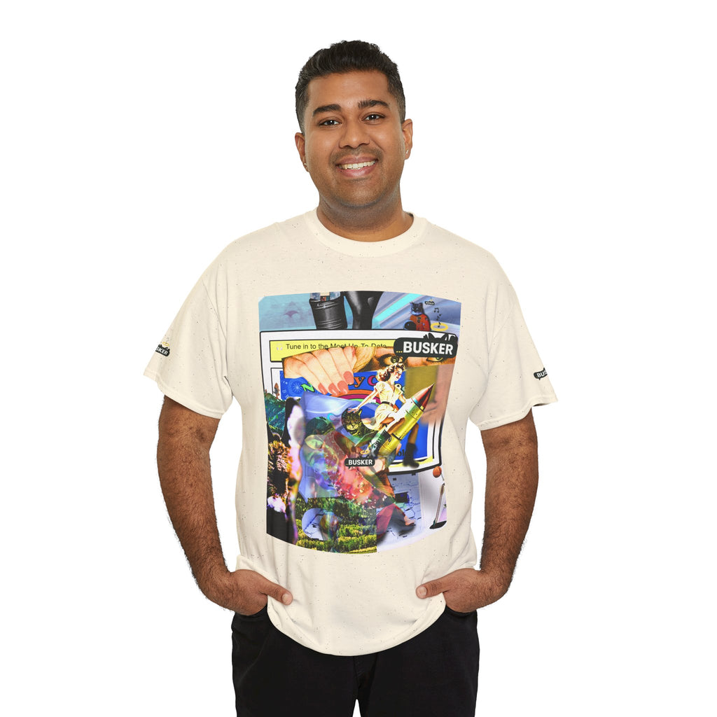 Cool Graphic Unisex Heavy Cotton Tee - 'Busker' Design