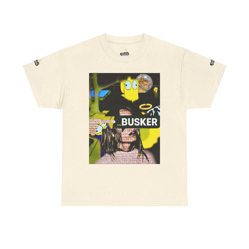 Artistic Unisex Heavy Cotton Tee - 'BUSKER' Graphic Design