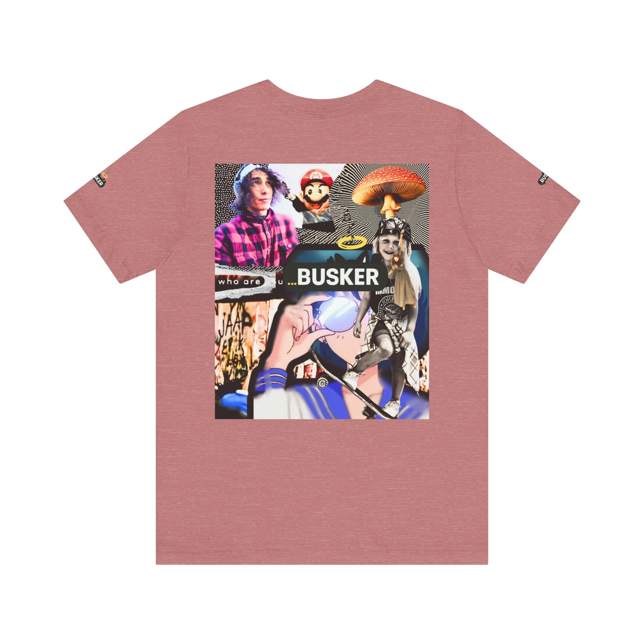 Busker Vibe Unisex Tee - Music & Art Collage Design