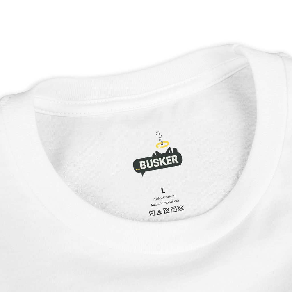 Youth Graphic Tee with Fun 'Busker' Design, Cool Summer Shirt, Gifts for Kids, Festival Attire, Trendy Youthwear