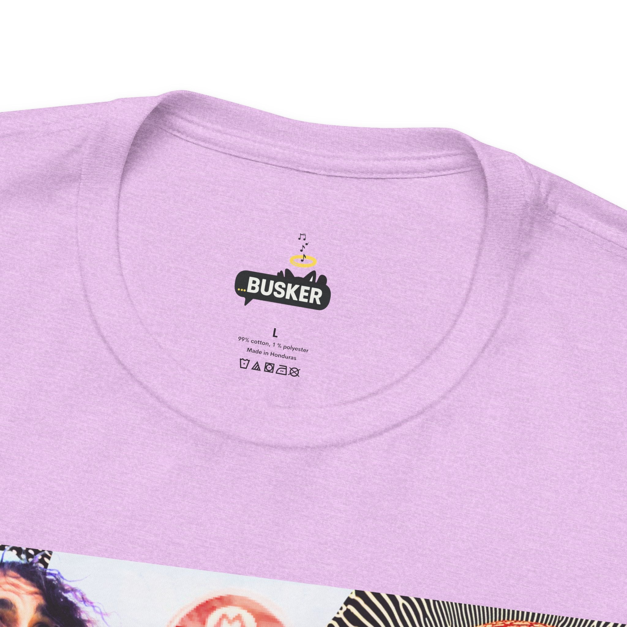 Busker Vibe Unisex Tee - Music & Art Collage Design