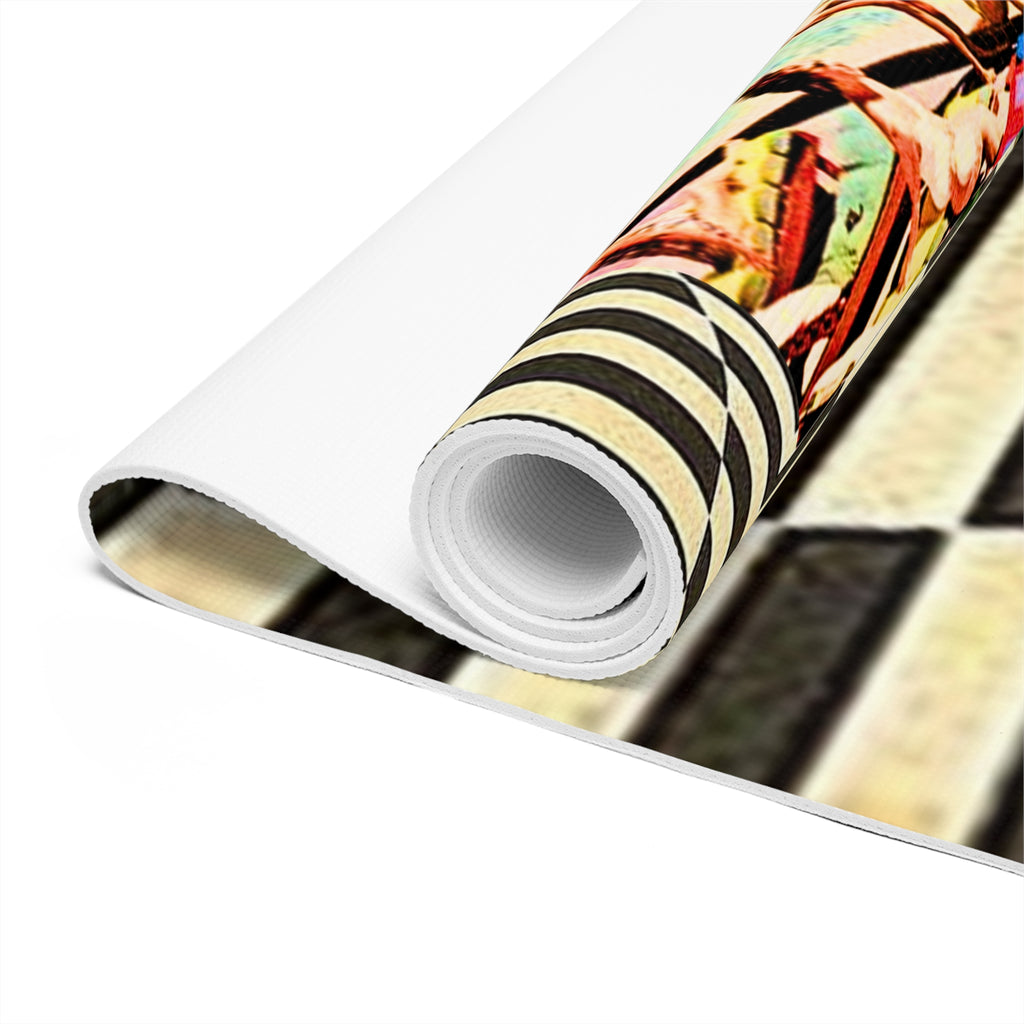Artistic Foam Yoga Mat with 3D Optical Illusion Design