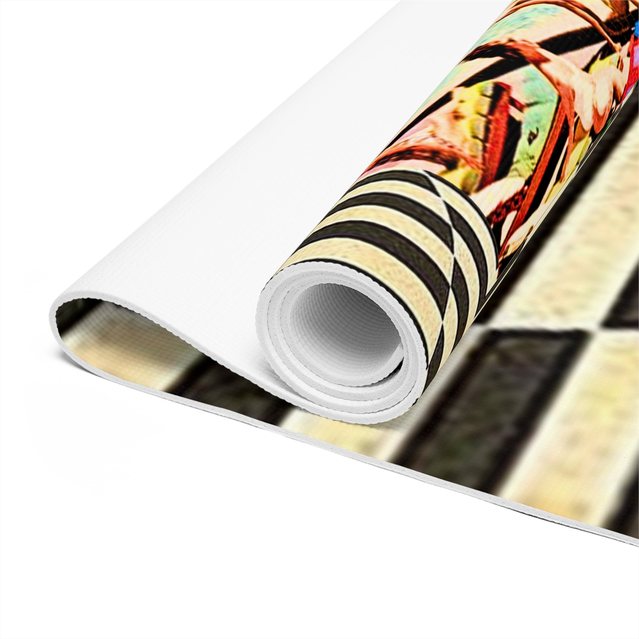 Artistic Foam Yoga Mat with 3D Optical Illusion Design
