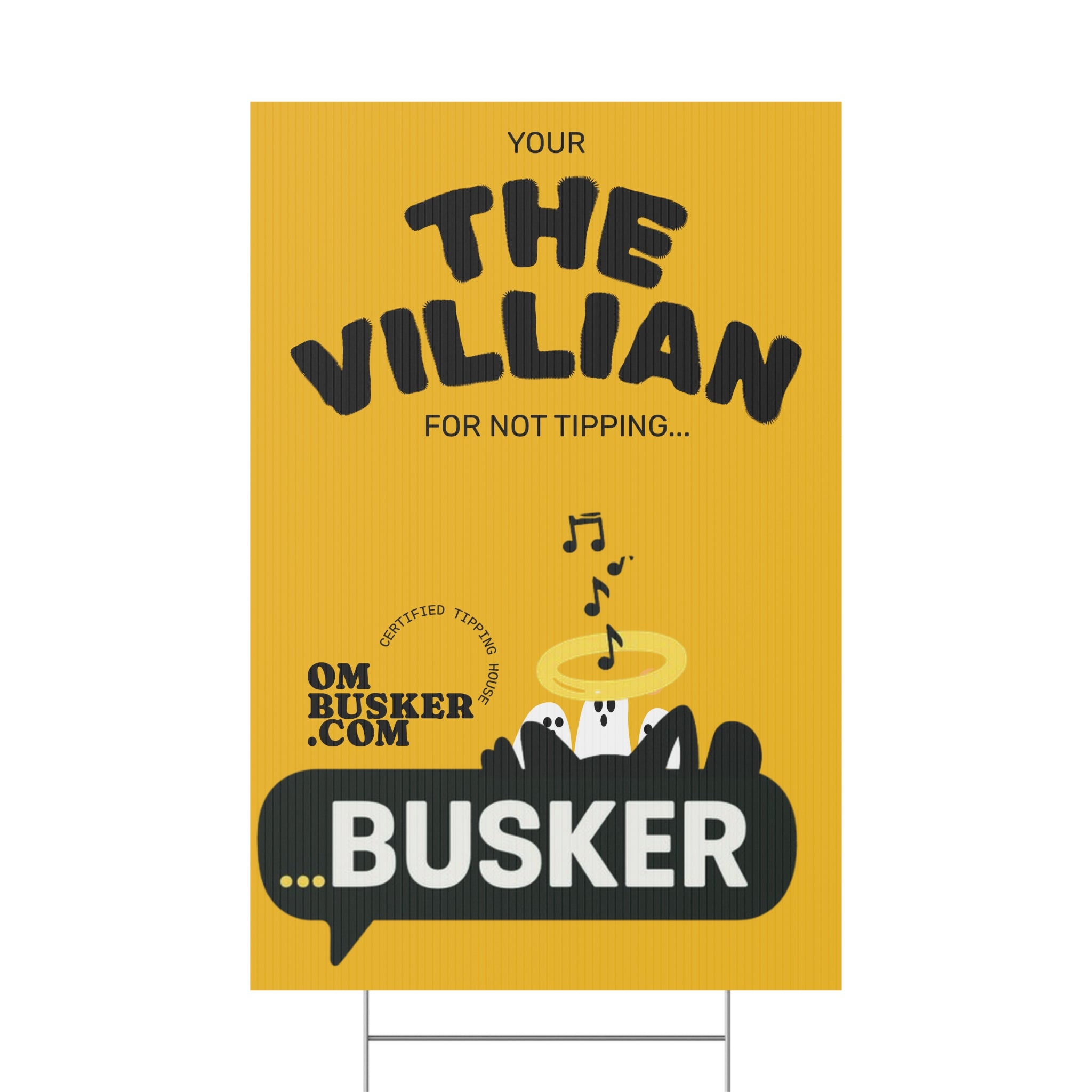 Custom Busker Plastic Yard Sign - Fun Event Signage, Outdoor Decoration, Gift for Street Performers, Yard Sign for Festivals, Humor Sign