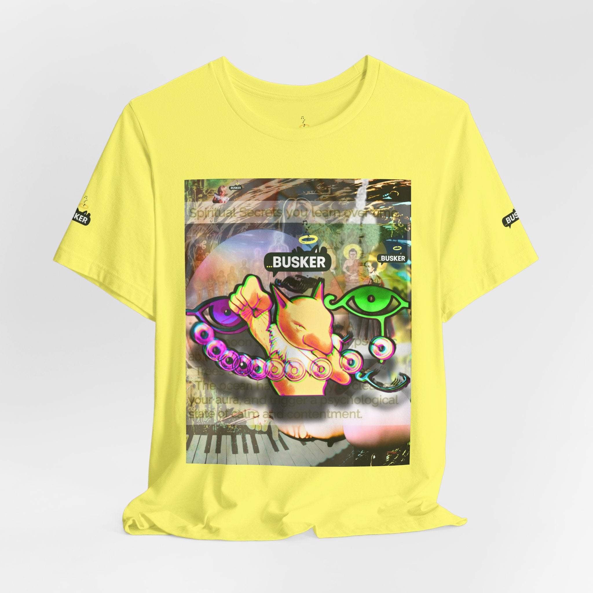Vibrant Busker Art Tee for Creative Souls