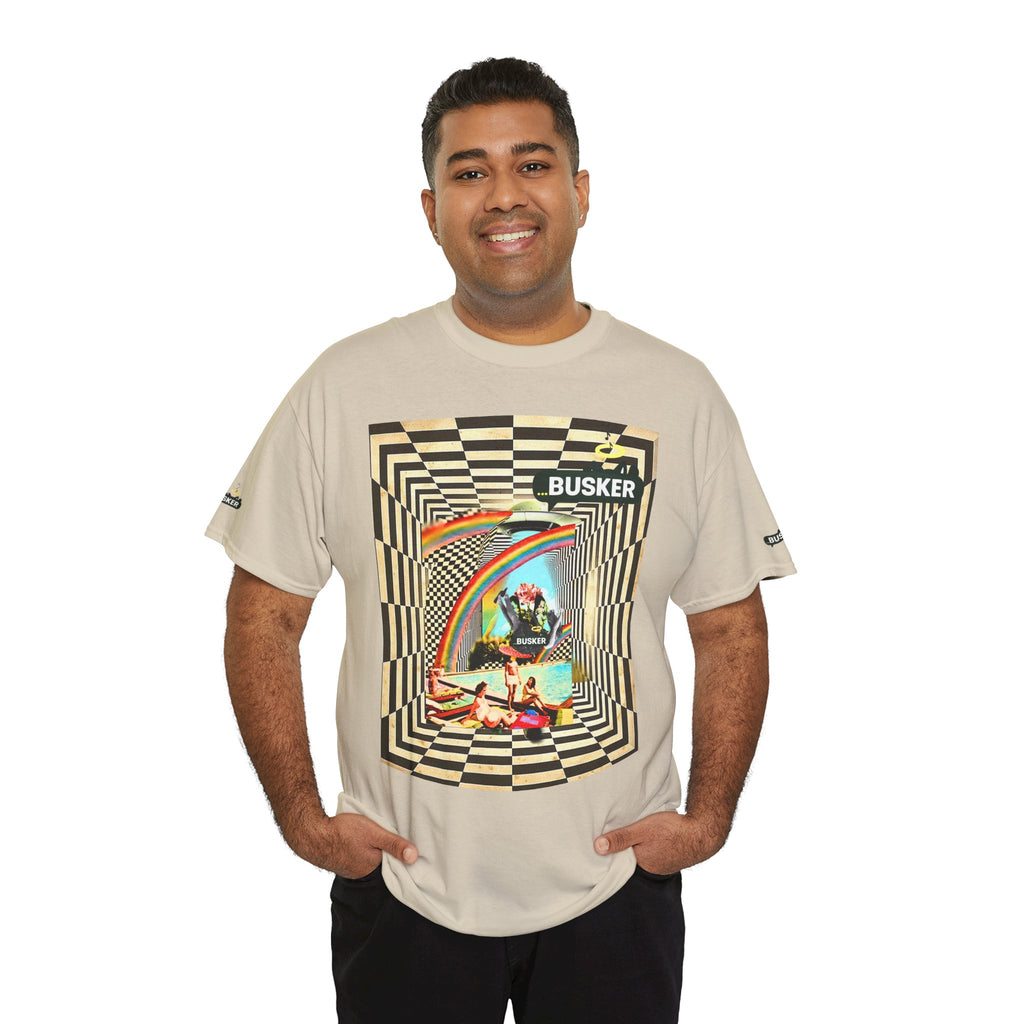 Retro Busker Graphic Tee - Unisex Heavy Cotton