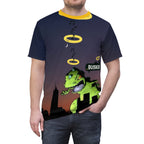 Rooftop Dino Busker Tee | Fun Graphic Shirt for Music Lovers, Festivals, Retro Style, Unisex T-Shirt, Unique Gift Idea