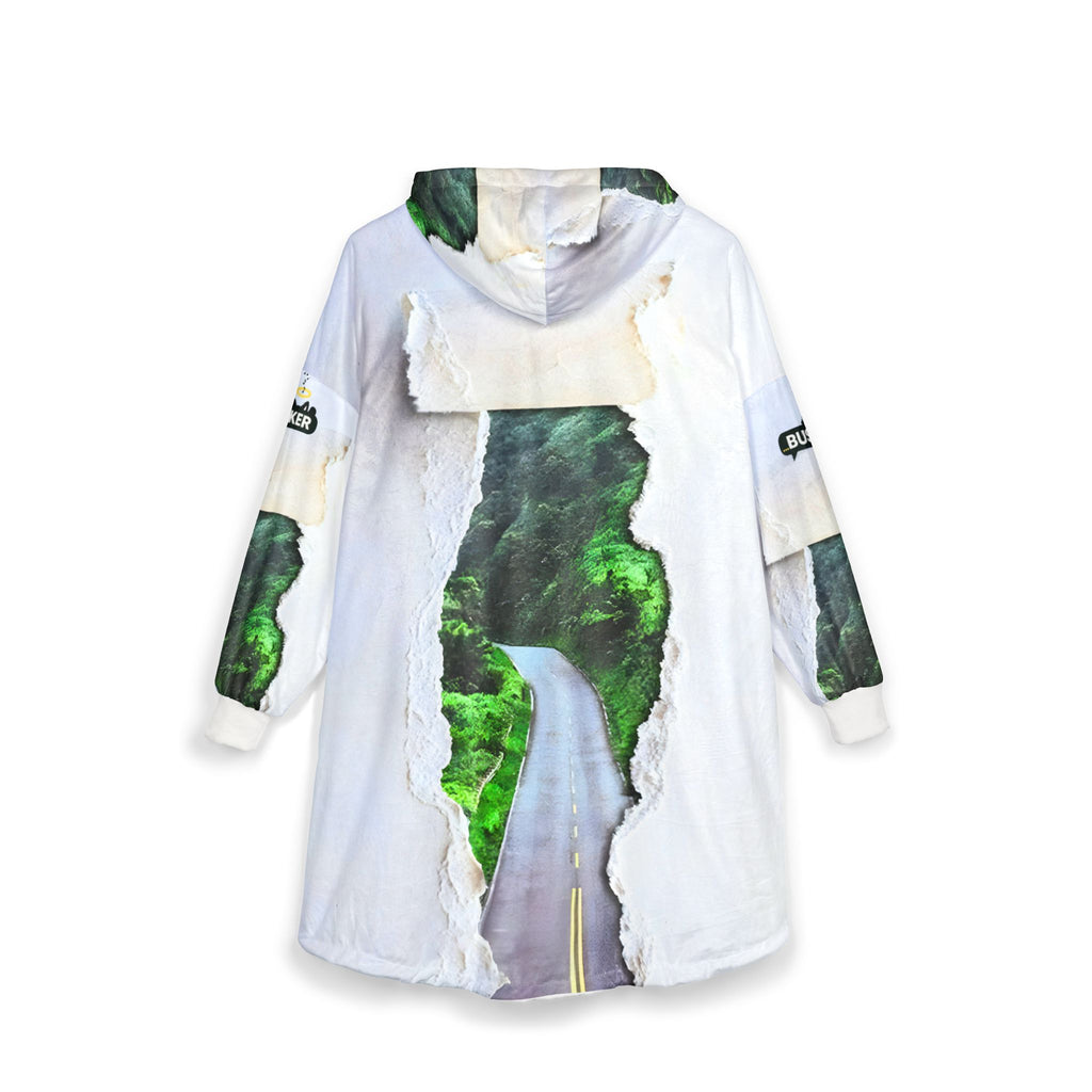 Cozy Nature-Inspired Unisex Hooded Blanket, Ideal for Camping, Gift for Friends, Perfect for Travel, Nature Lovers