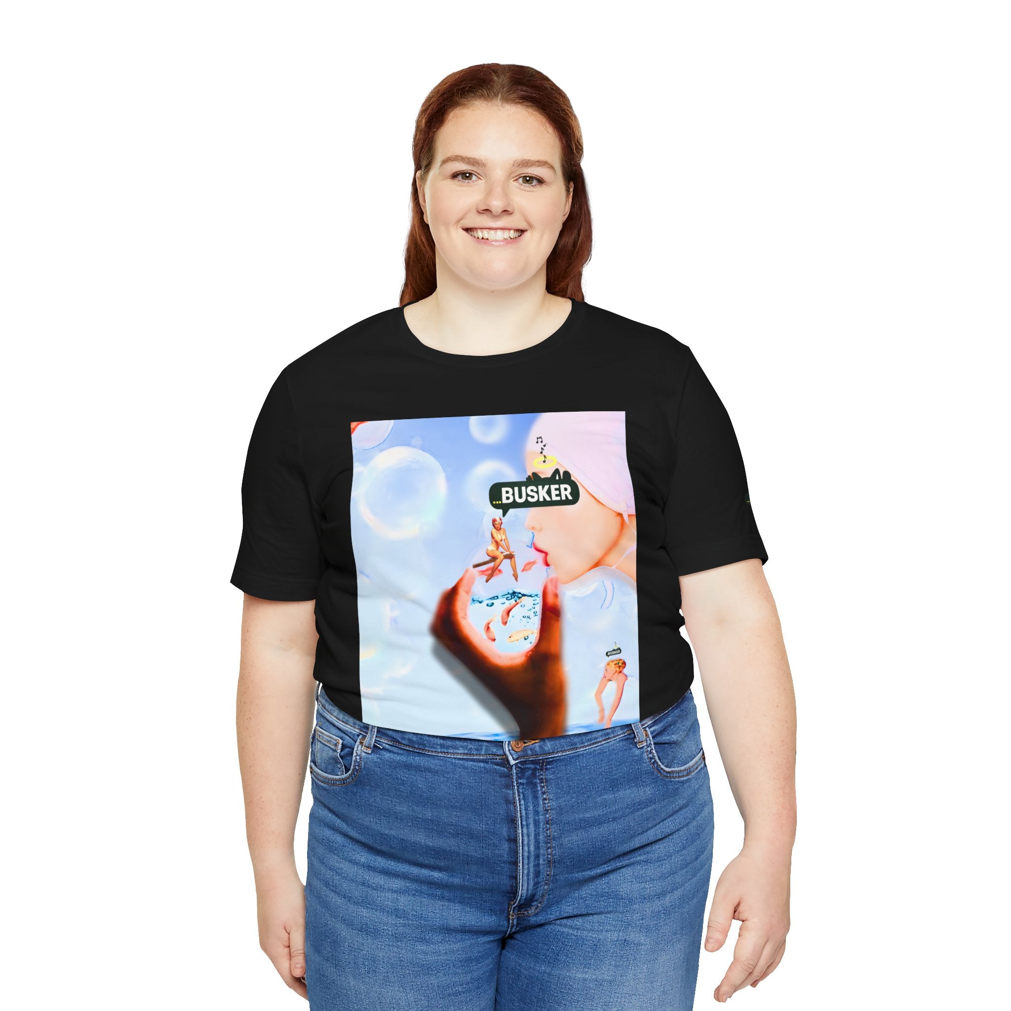 Busker Vibe Unisex Jersey Tee – Colorful Artistic Design for Summer Fun