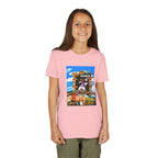 Golden Busker Youth Tee, Summer T-Shirt, Kids Casual Wear, Music Festival Swag, Gift for Young Artists