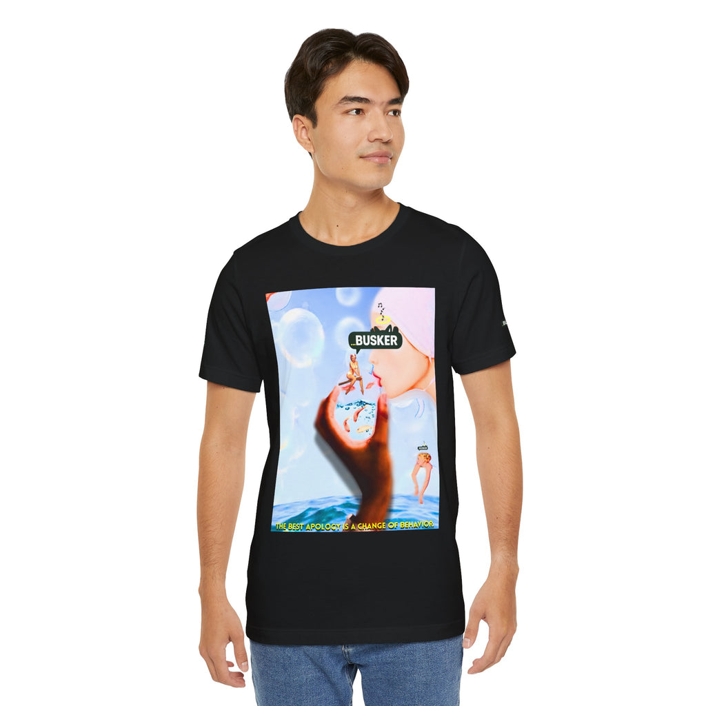 Busker Vibe Unisex Jersey Tee – Colorful Artistic Design for Summer Fun