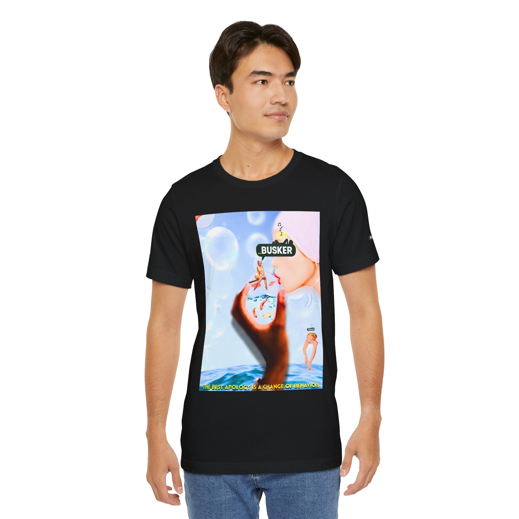 Busker Vibe Unisex Jersey Tee – Colorful Artistic Design for Summer Fun