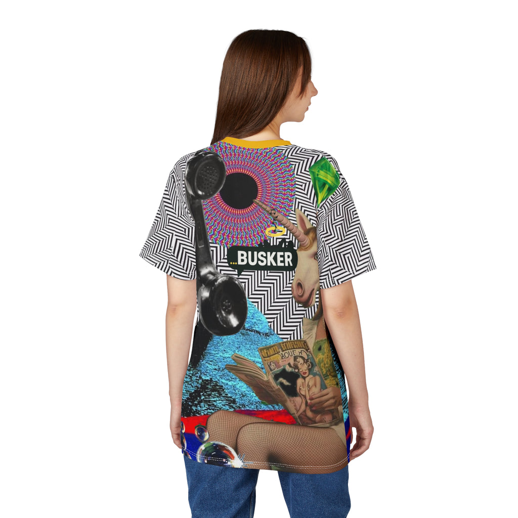 Vibrant Graphic Tee, Unisex Artistic Shirt, AOP T-Shirt for Bold Fashion, Unique Gift for Creatives, Streetwear Style, Fun Statement Tee