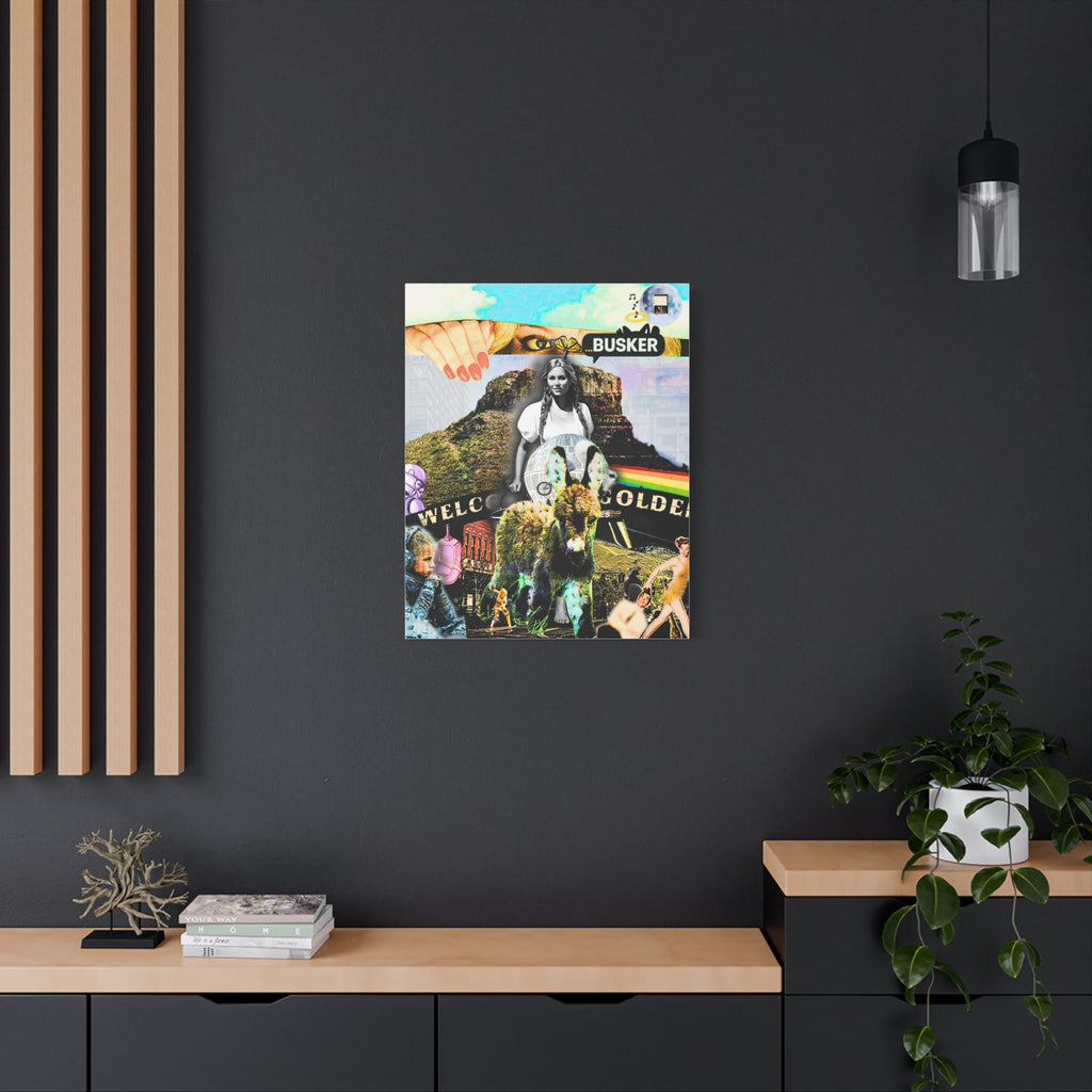 Artistic Stretched Canvas Print - 'Welcome to Golden' Collage