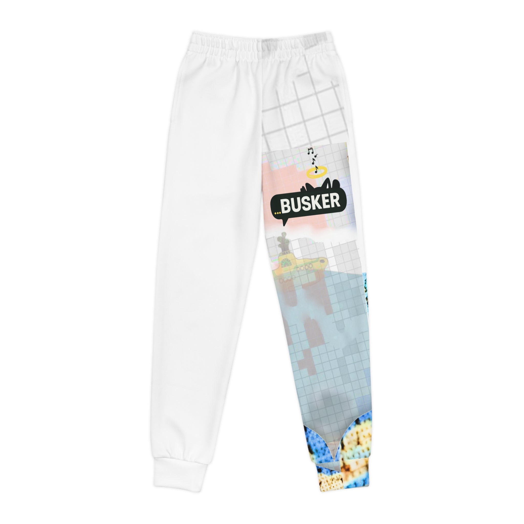 Colorful Youth Joggers with Busker Design